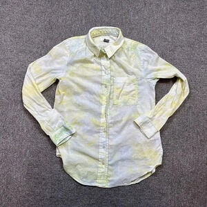 Anthropologie Pilcro And The Letterpress X-Small Button Down Tie Dye Yellow